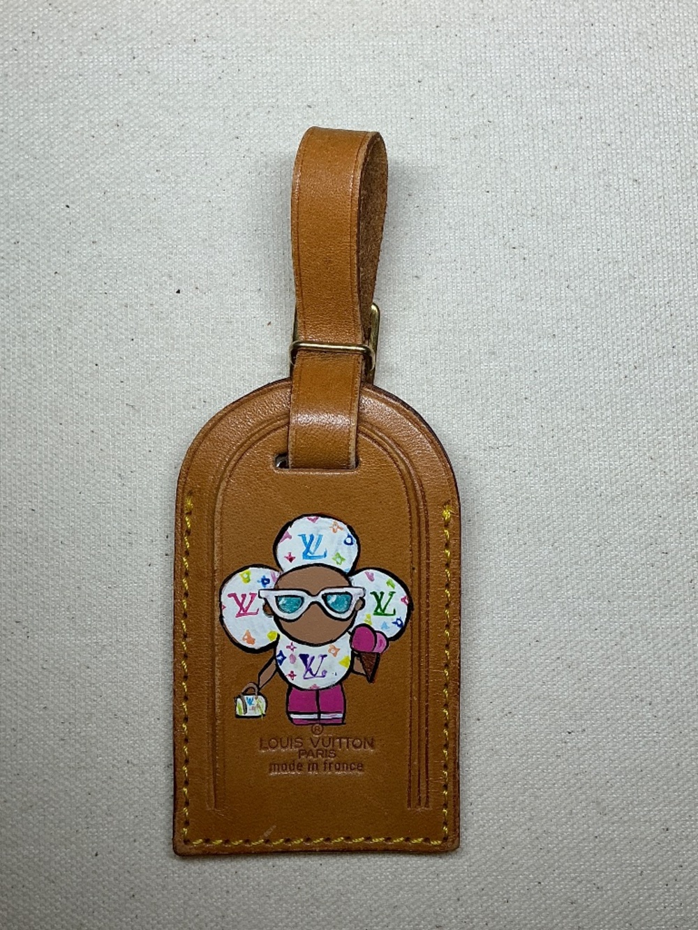 Louis Vuitton Luggage Tag with Handpainted Summertime Vivienne